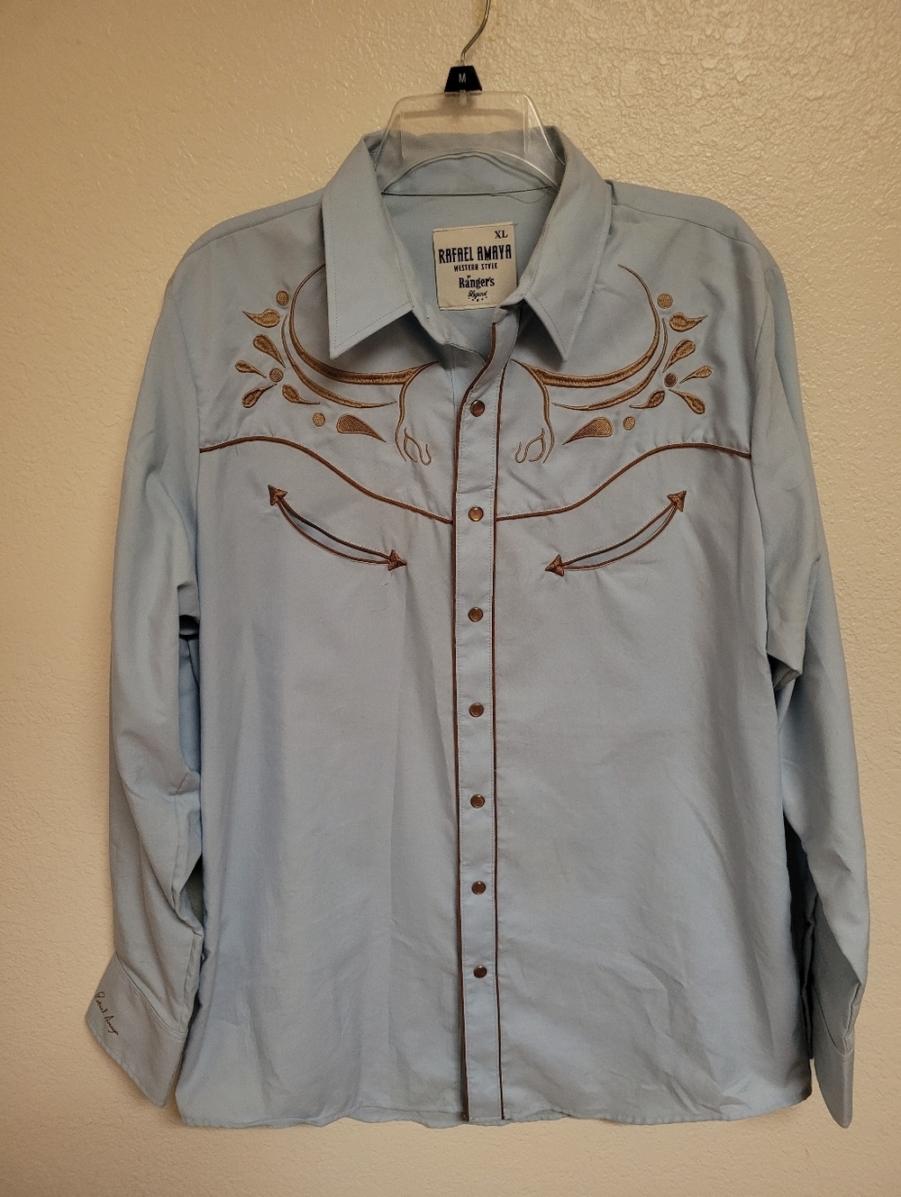 Rafael Amaya Light Blue Western-Style Men's Shirt